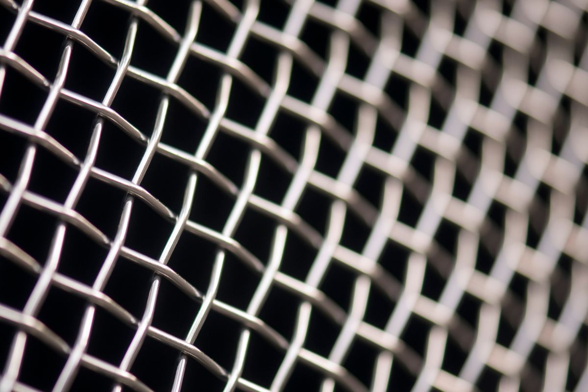 Close-up of galvanised wire mesh
